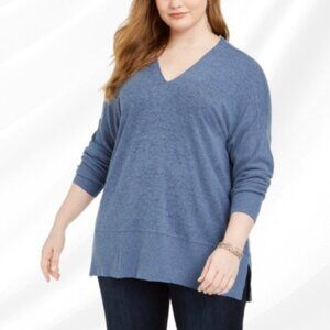 *Style & Co Womens Plus Ribbed V Neck Sweater Size 0X NWT
